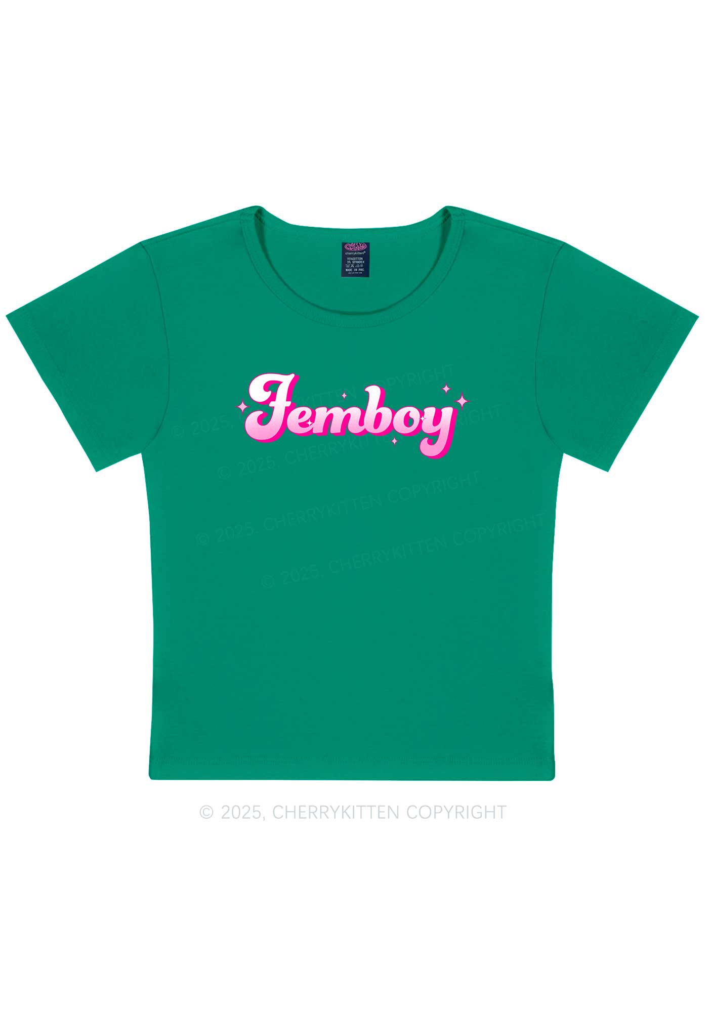 Femboy Pride Y2K Baby Tee Cherrykitten