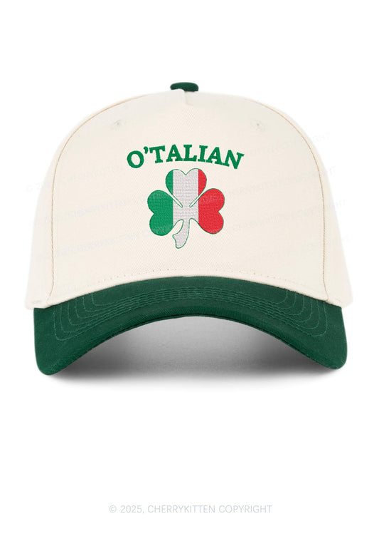 Embroidered OTalian Shamrock St Patricks Y2K Color Block Baseball Cap Cherrykitten