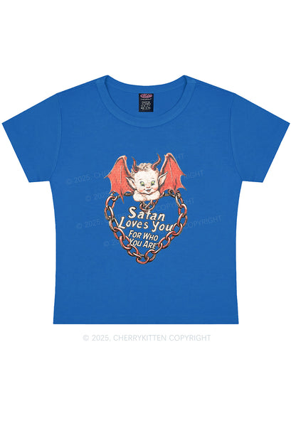 Satan Loves You Y2K Baby Tee Cherrykitten