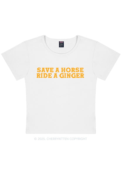Ride A Ginger Y2K Baby Tee Cherrykitten