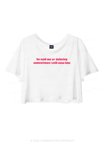 He Said Dubstep Y2K Sheer Crop Tee Cherrykitten
