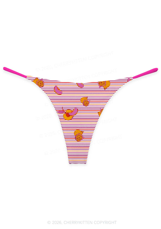 Peachy Lesbian Stripe Pride Y2K Print Bikini String Thong Cherrykitten