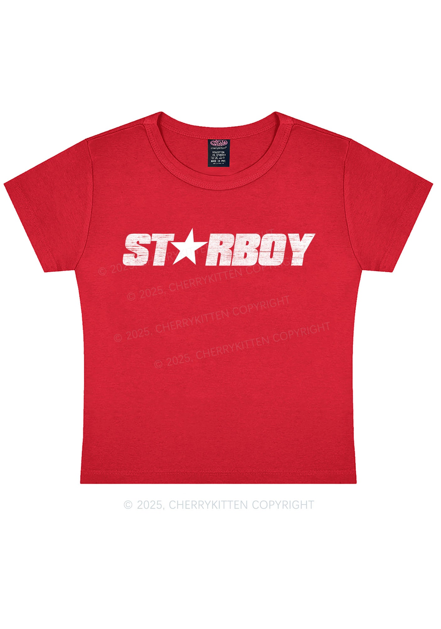 Red Starboy Y2K Baby Tee Cherrykitten