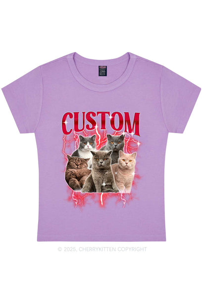Custom Collage Pet Photo Y2K Baby Tee Cherrykitten