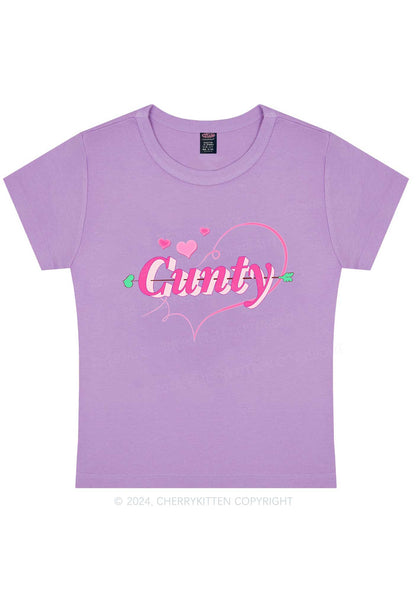 Cunty Pink Heart Y2K Valentine's Day Baby Tee Cherrykitten