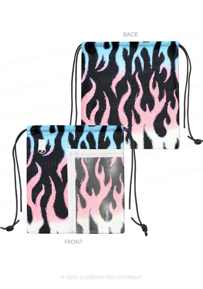 Trans Flame Pride Y2K Drawstring Itabag Backpack Cherrykitten