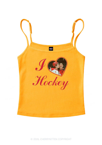 I Love Hockey HR Y2K Spaghetti Strap Cami Cherrykitten