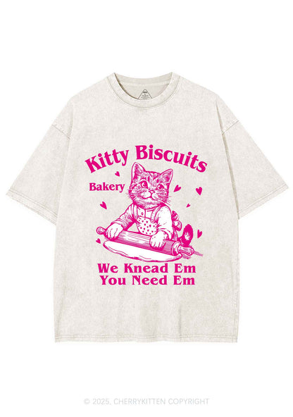 Kitten Biscuits Bakery Valentine's Day Y2K Shirts Washed Tee Cherrykitten