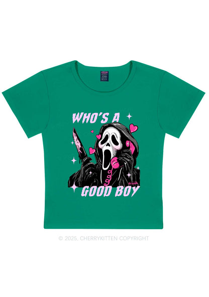 Halloween Ghost Good Boy Y2K Baby Tee Cherrykitten