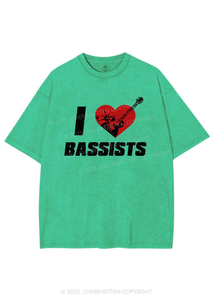 I Love Bassists Y2K Shirts Washed Tee Cherrykitten