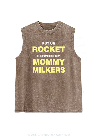 Rocket Mommy Milkers Y2K Washed Muscle Tank Cherrykitten