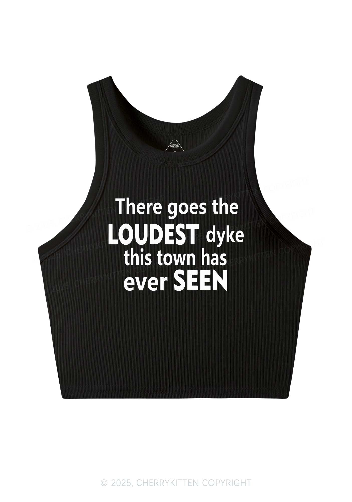 The Loudest Dyke Y2K Crop Tank Top Cherrykitten