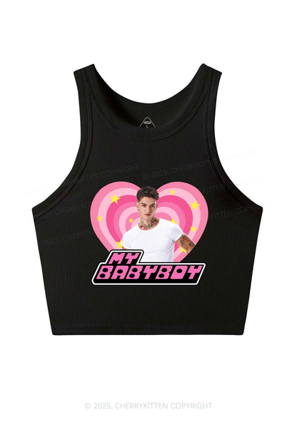 Custom Love My Babyboy Y2K Crop Tank Top Cherrykitten