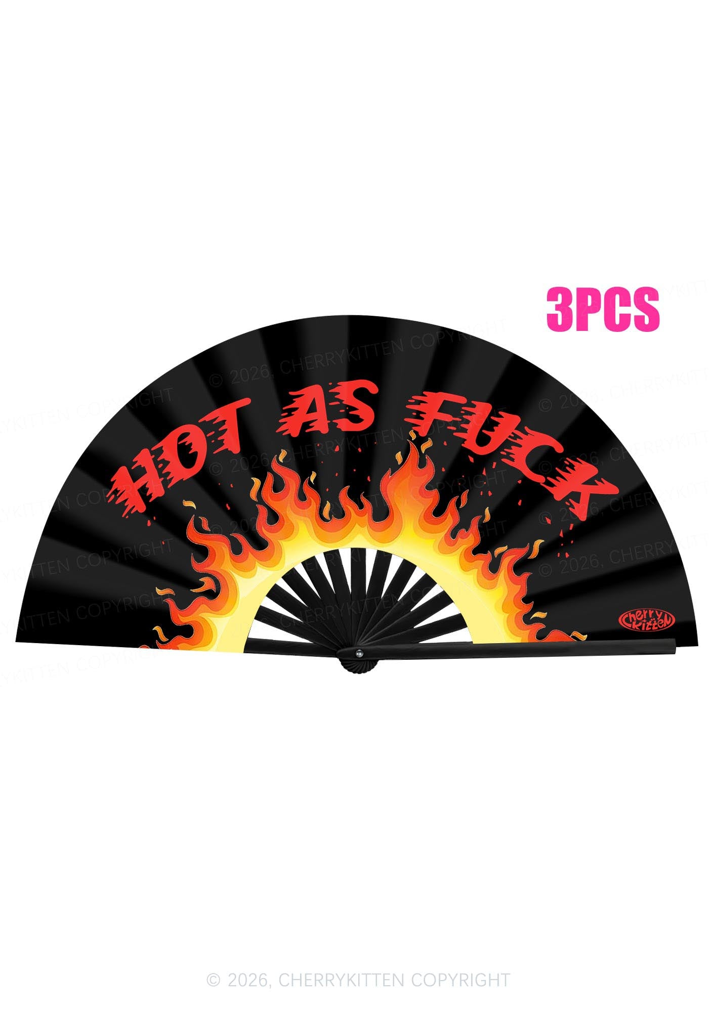 Hot As Fxxk Y2K Rave Hand Fan Cherrykitten