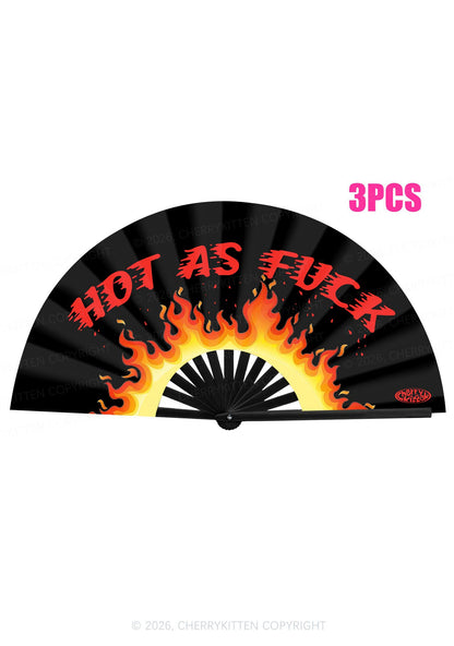 Hot As Fxxk Y2K Rave Hand Fan Cherrykitten