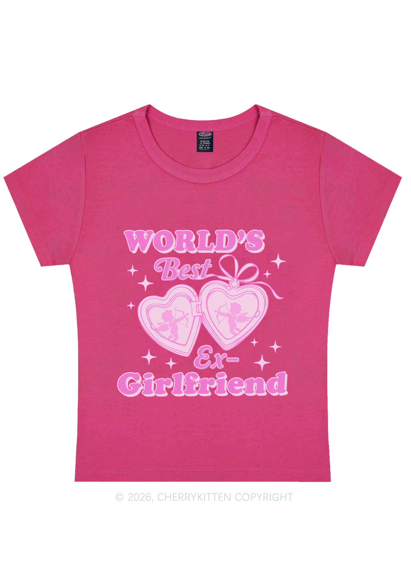 Worlds Best Ex GF Valentine's Day Y2K Baby Tee Cherrykitten