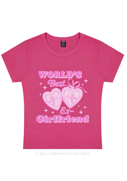Worlds Best Ex GF Valentine's Day Y2K Baby Tee Cherrykitten