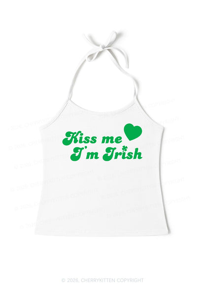Kiss Me Im Irish St Patricks Y2K Halter Neck Cami Cherrykitten