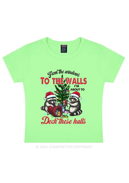 Christmas To The Walls Y2K Baby Tee Cherrykitten