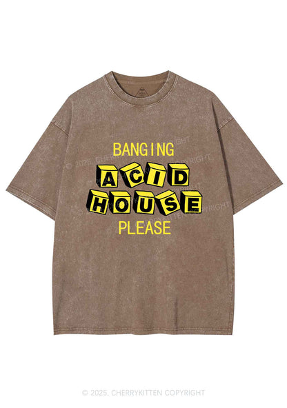 Banging Acid House Y2K Shirts Washed Tee Cherrykitten