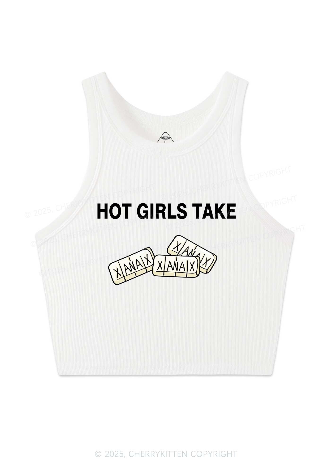 Hot Girls Take Xanax Y2K Crop Tank Top Cherrykitten