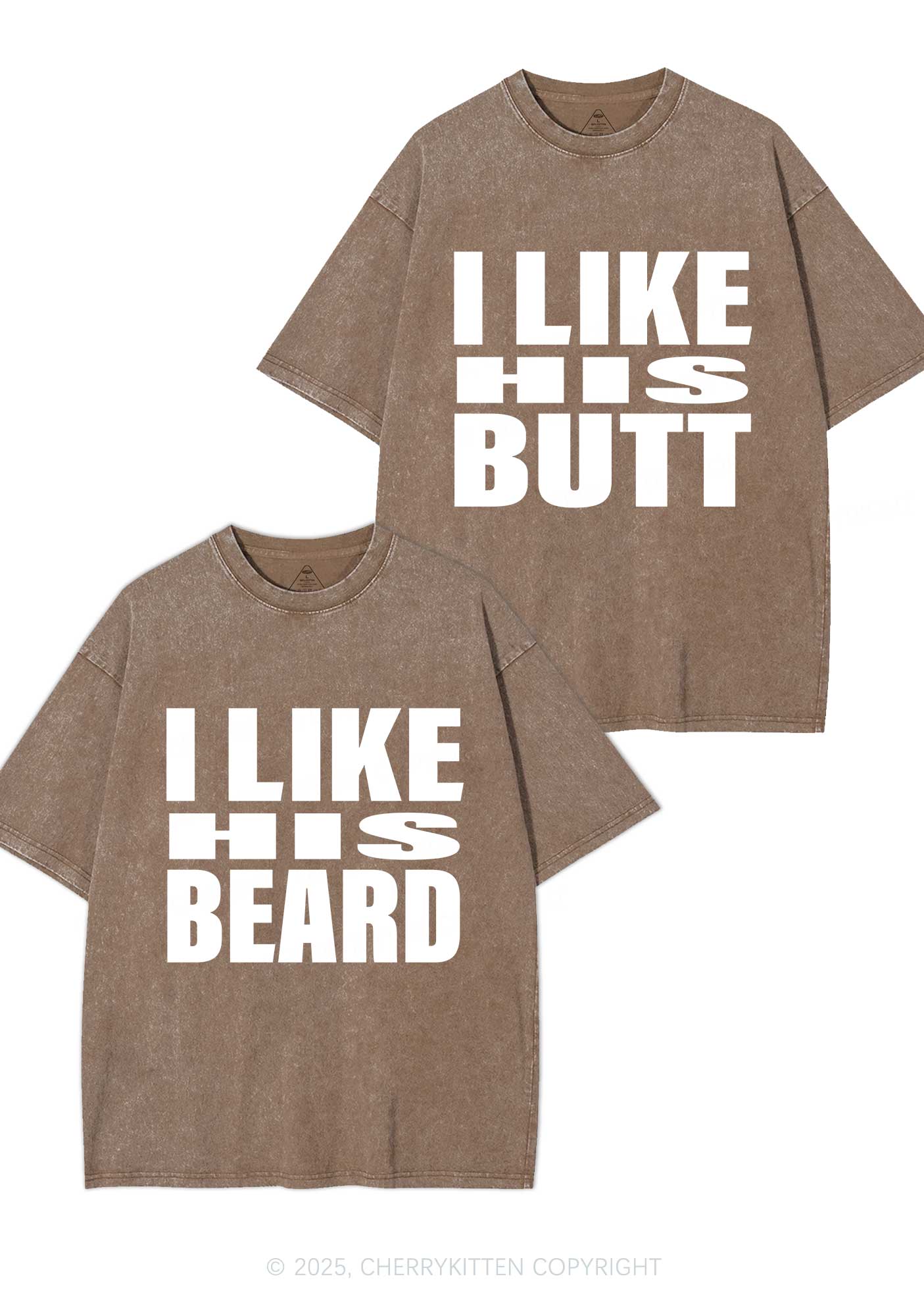 I Like His Beard Y2K Valentine's Day Washed Tee Cherrykitten