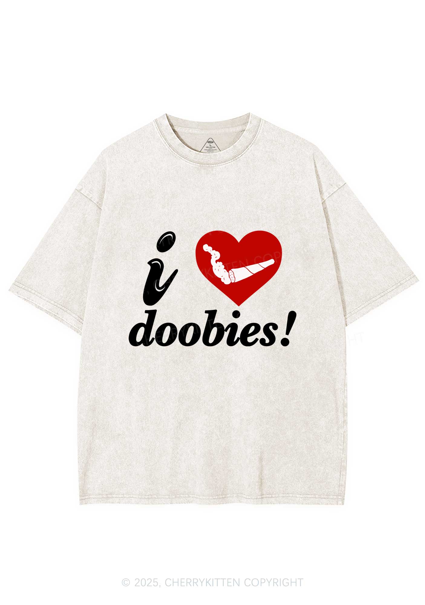 I Love Doobies Y2K Shirts Washed Tee Cherrykitten