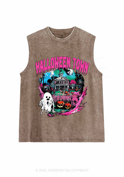 Halloween Ghost Town Y2K Washed Muscle Tank Cherrykitten