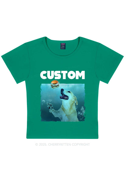 Custom Jowls Dog Y2K Baby Tee Cherrykitten