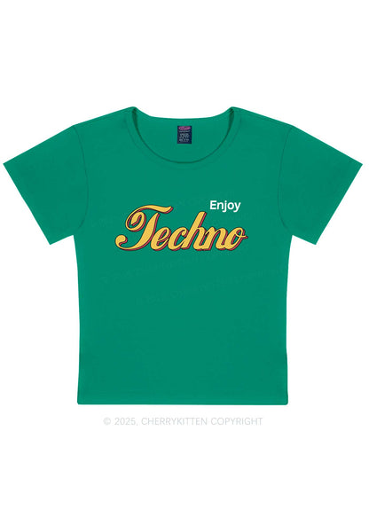 Enjoy Techno Y2K Baby Tee Cherrykitten
