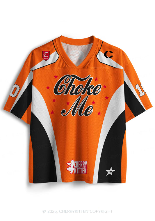 Custom Orange Choke Me Y2K Sport Jersey Shirts Cherrykitten