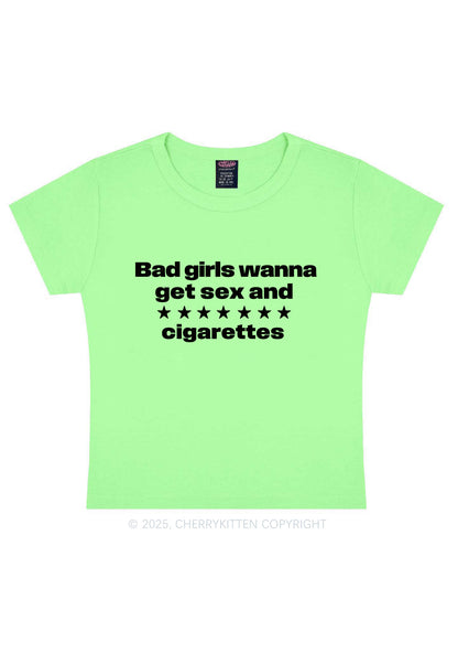 Wanna Sxx Cigarettes Y2K Baby Tee Cherrykitten
