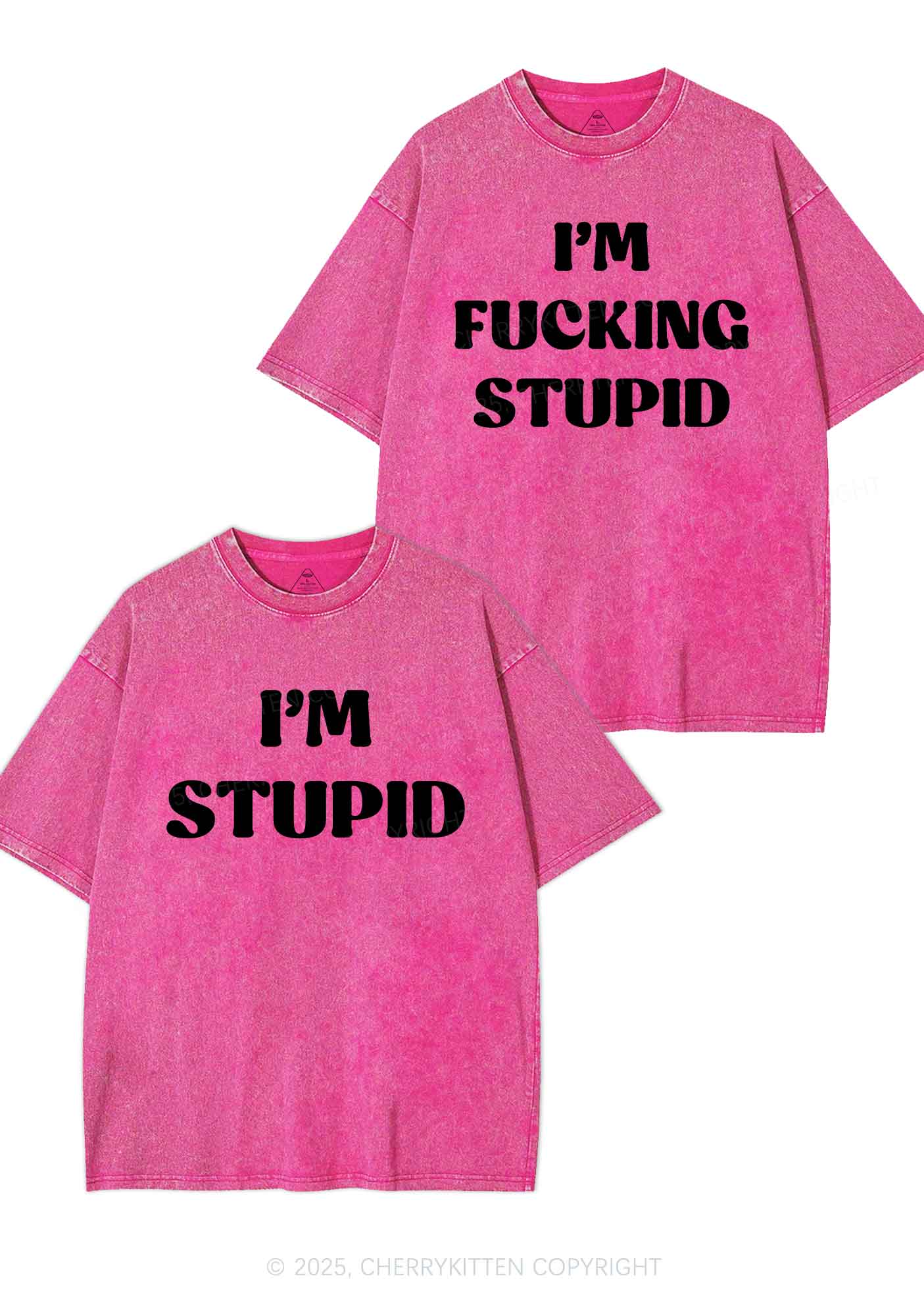 Im Fxxking Stupid Y2K Valentine's Day Washed Tee Cherrykitten