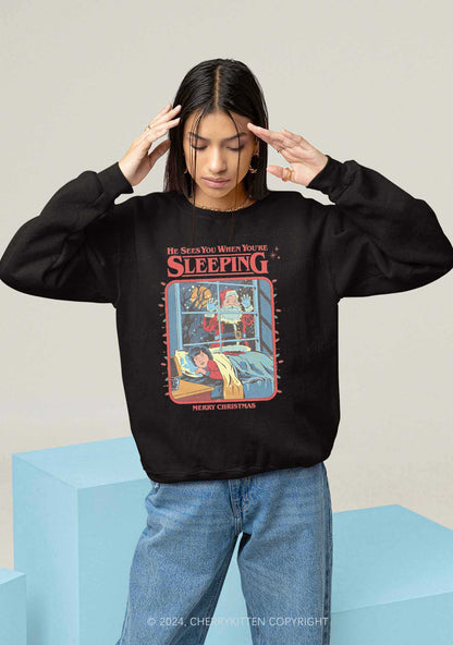 Santa Claus Sees You Y2K Sweatshirt Cherrykitten