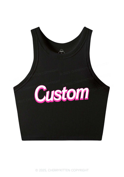 Custom Font Y2K Crop Tank Top Cherrykitten