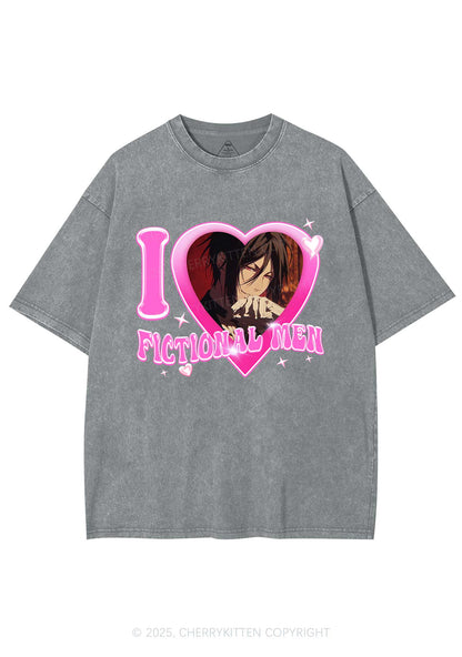 Custom I Love Fictional Men Y2K Shirts Washed Tee Cherrykitten