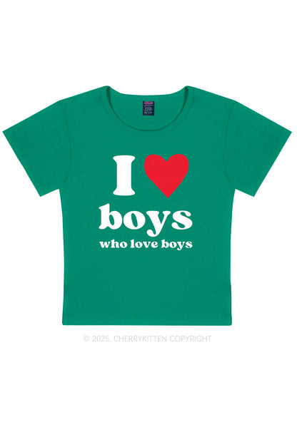 I Love Boys Pride Y2K Baby Tee Cherrykitten
