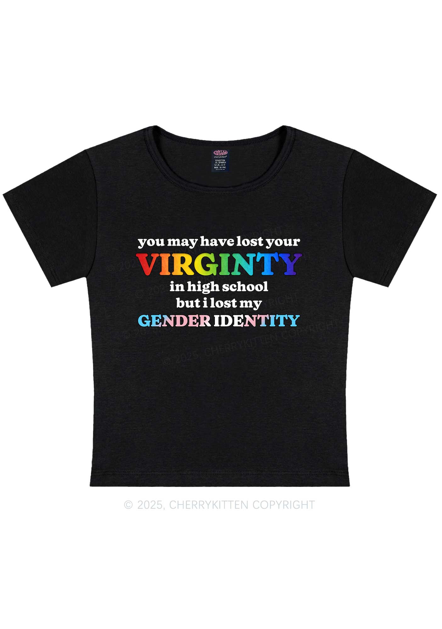 I Lost My Gender Identity Pride Y2K Baby Tee Cherrykitten