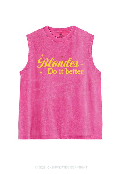 Blondes Do It Better Y2K Washed Muscle Tank Cherrykitten