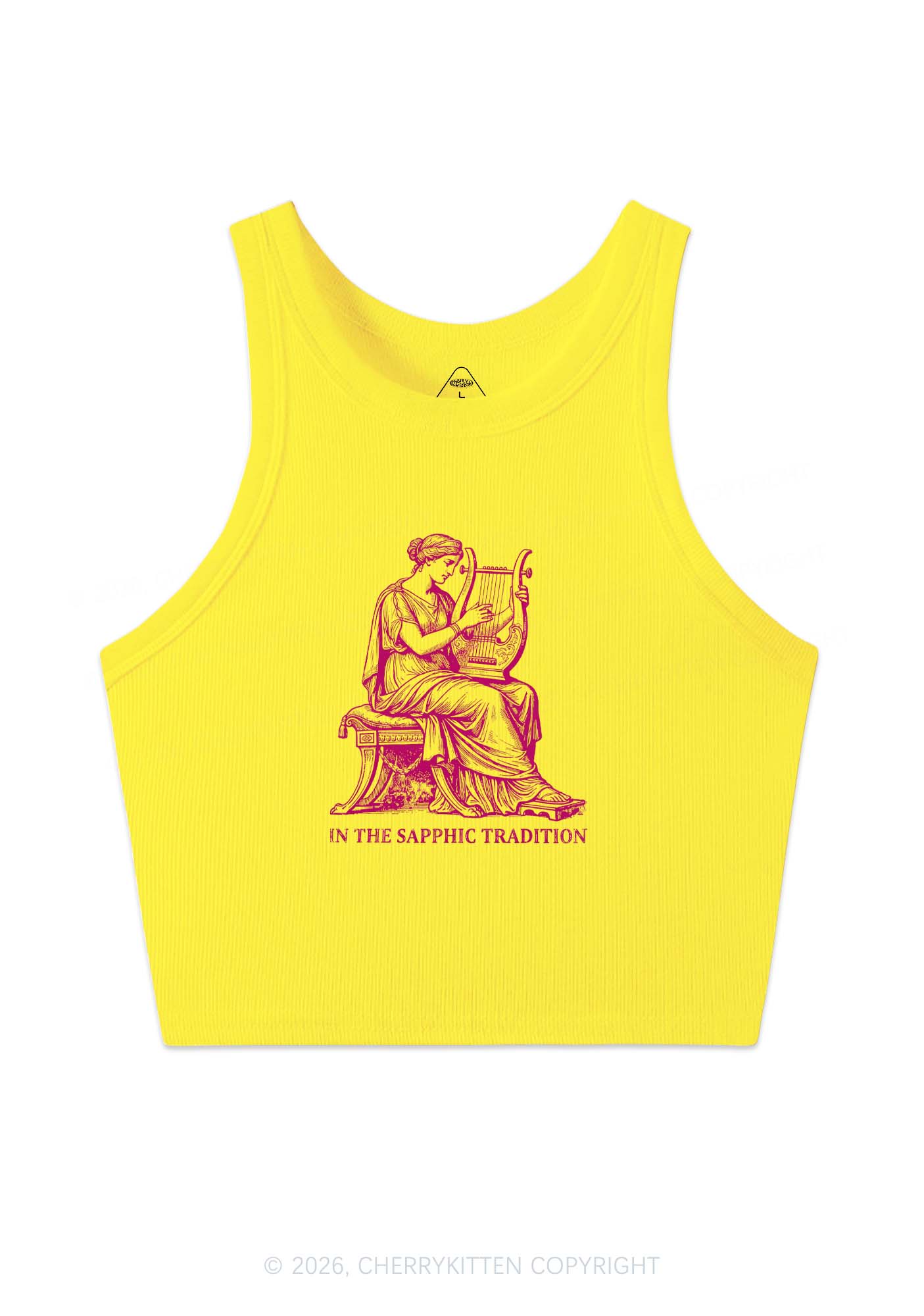 In The Sapphic Tradition Pride Y2K Crop Tank Top Cherrykitten