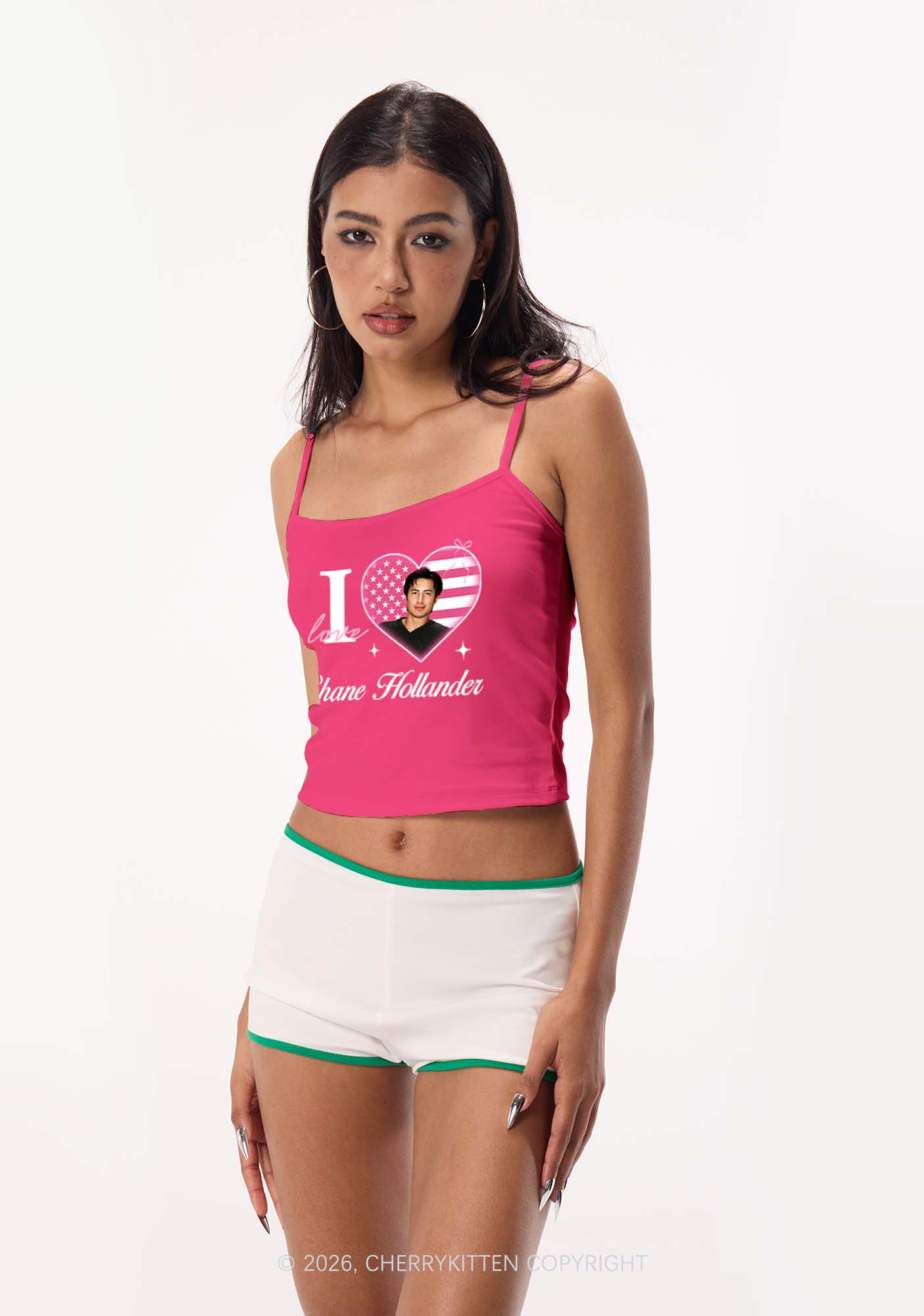 I Love SH HR Y2K Spaghetti Strap Cami Cherrykitten
