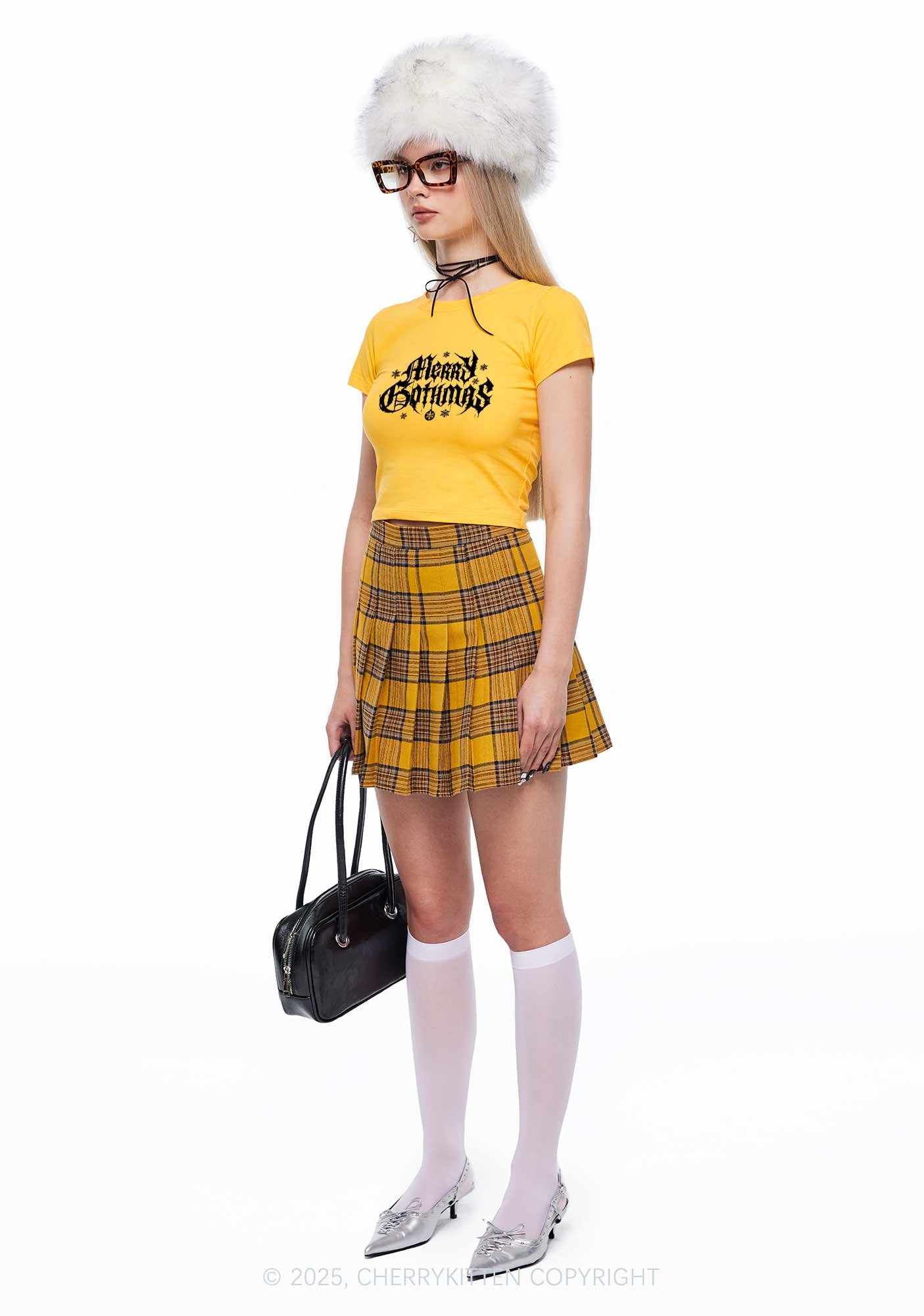 Merry Gothmas Y2K Baby Tee Cherrykitten