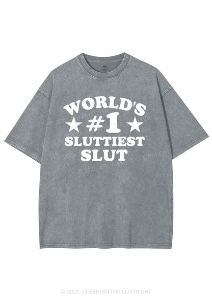 Worlds First Slxttiest Slxt Y2K Shirts Washed Tee Cherrykitten