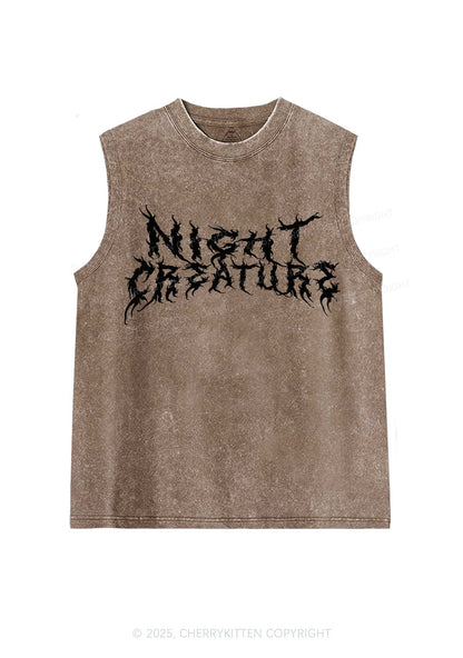 Night Creature Y2K Washed Muscle Tank Cherrykitten