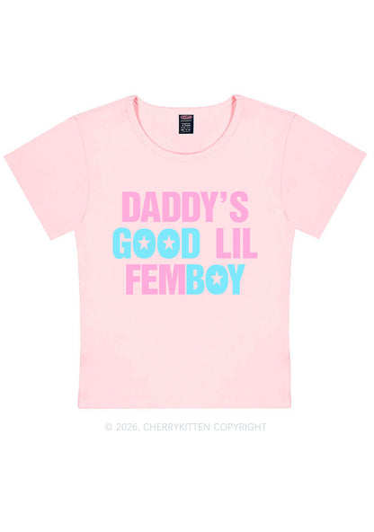 Daddys Good Lil Femboy Pride Y2K Baby Tee Cherrykitten