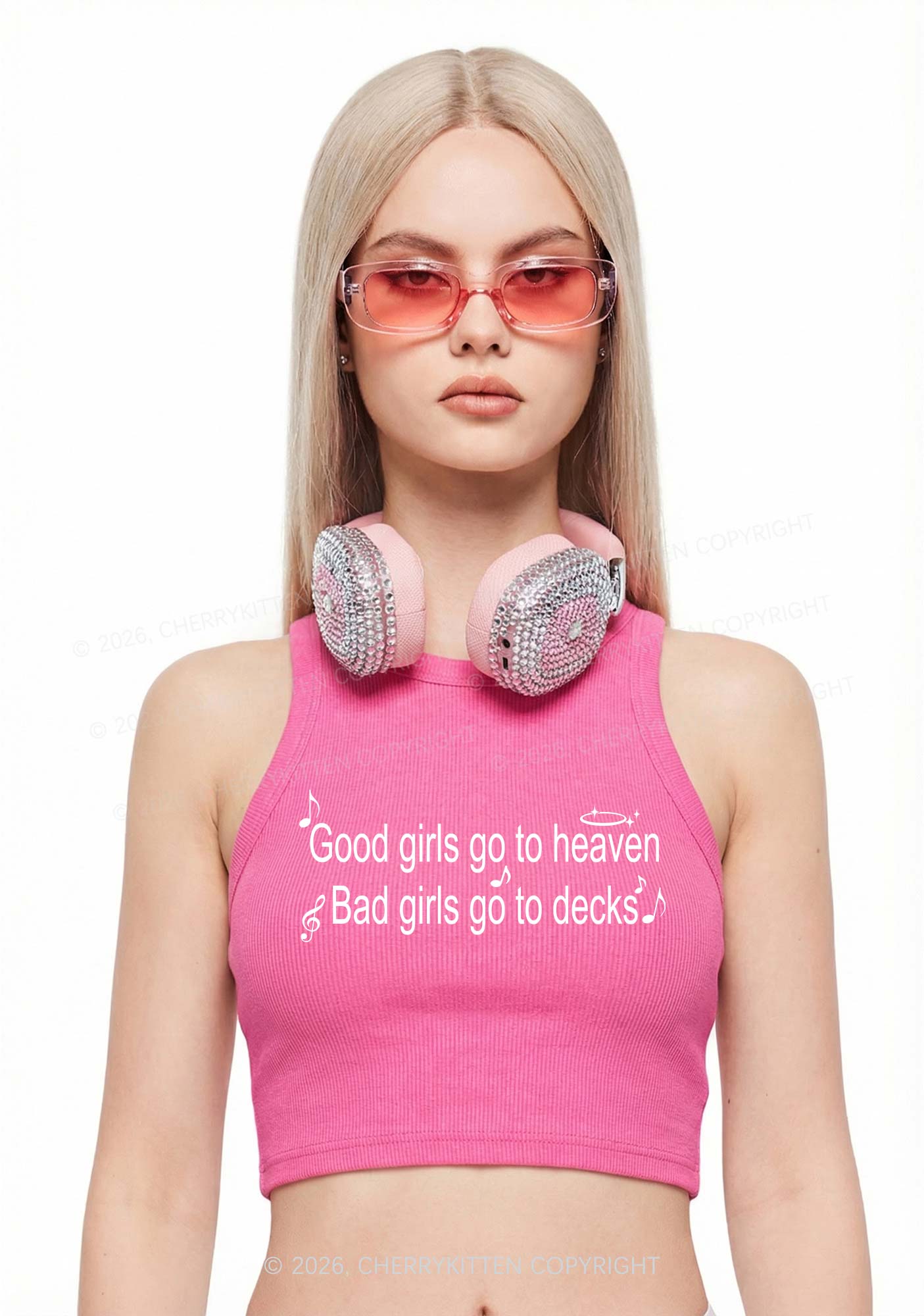 Bad Girls Go To Decks Y2K Crop Tank Top Cherrykitten