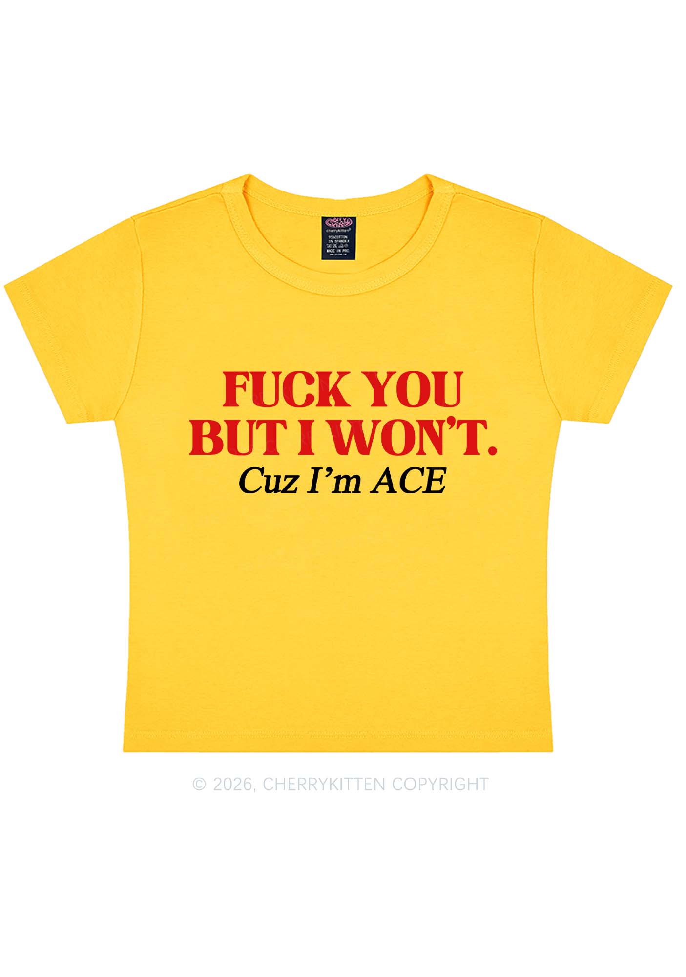 Fxxk You Cuz Im Ace Pride Y2K Baby Tee Cherrykitten