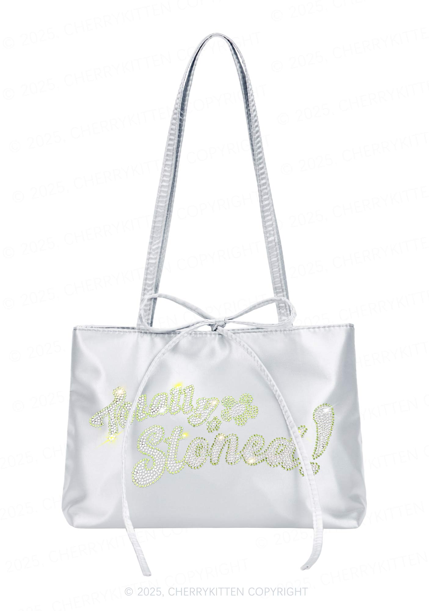 Rhinestone Totally Stoned Y2K Satin Bags Cherrykitten