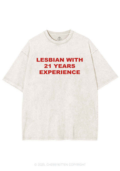 Custom Lesbian Experience Pride Y2K Shirts Washed Tee Cherrykitten