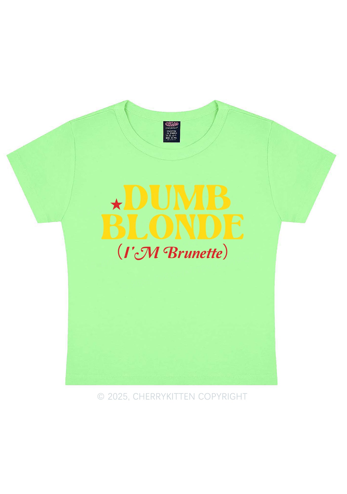 Dumb Blonde Brunette Y2K Baby Tee Cherrykitten